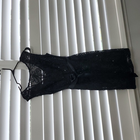 Xs womens black bead and mesh overlay le chateau dress - Picture 1 of 3